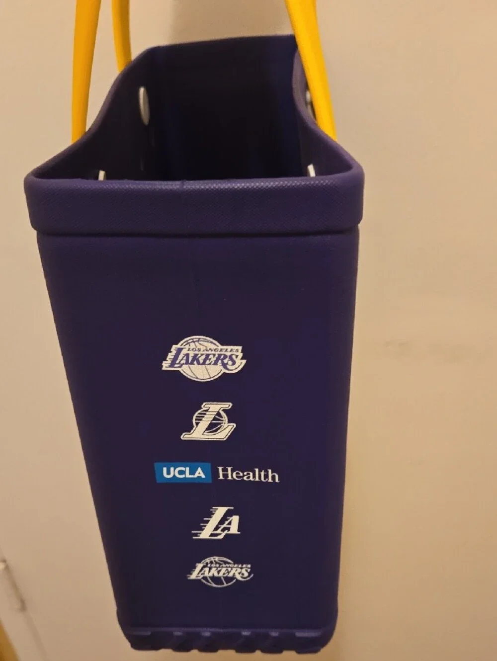 L.A. Lakers Purple Tote with Gold Handles. NWOT.